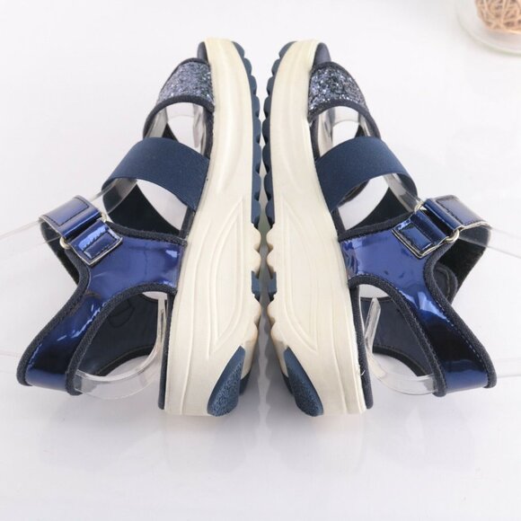 STIU Women's Sandal Size 7 Strappy Blue Elastic Glitter Platform casual Comfy - Picture 8 of 12